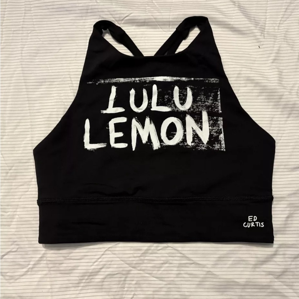 Lululemon High Energy Sports Bra Ed Curtis size 2 Black BLK